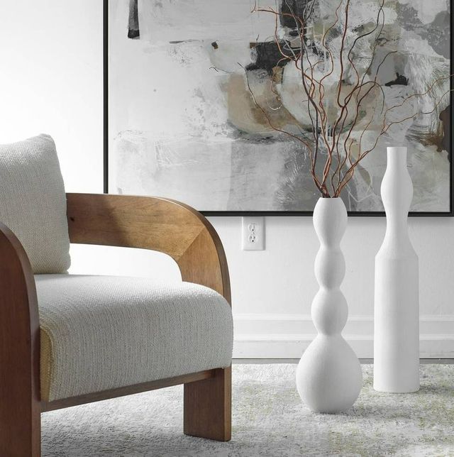 Uttermost® Forma 2-Piece White Large Vase Set-1