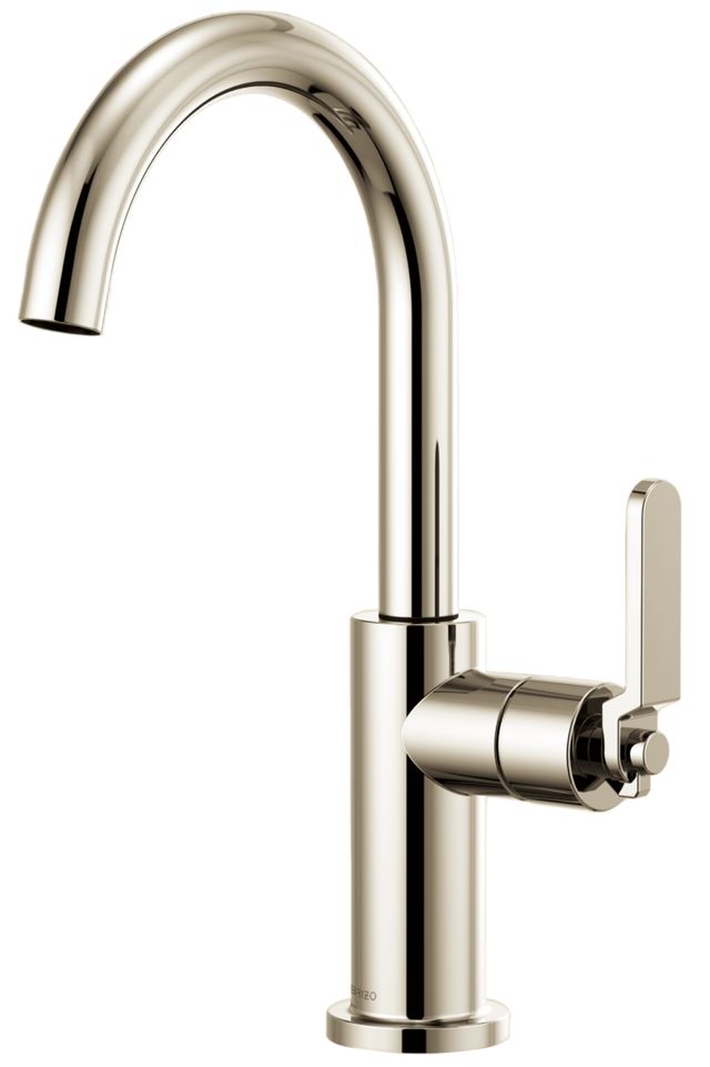 Brizo Litze® Brilliance® Polished Nickel Bar Faucet with Arc Spout and Industrial Handle Kit-0