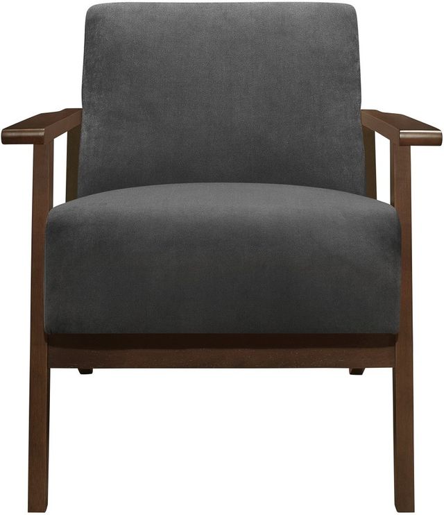 Homelegance® August Dark Gray/Dark Walnut Accent Chair-2