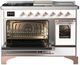 Ilve® Majestic III 48" White Pro Style Dual Fuel Natural Gas Range with 5 Black Brass Burners and Copper Trim-2