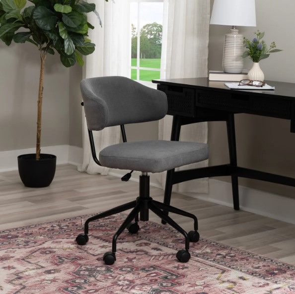 Linon Tanner Black Office Chair-1