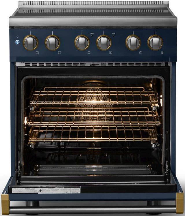 Viking® 5 Series 30" Slate Blue Pro Style Induction Range with Brushed Brass Trim-1