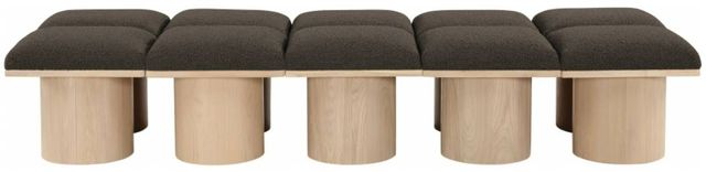 Meridian Furniture Pavilion 10-Piece Brown/Natural 90" Modular Bench Set-1