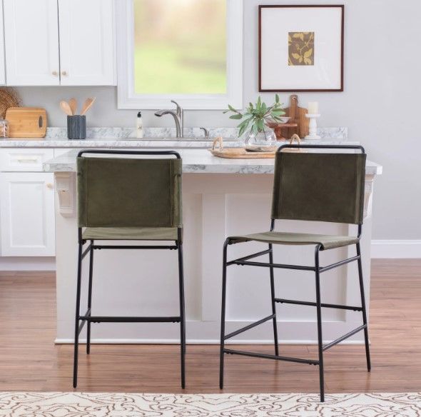 Powell® Wade Black/Green Counter Stool-1