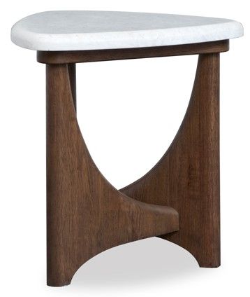 Magnussen Home® Arwen White Top End Table with Turkish Coffee Base-2