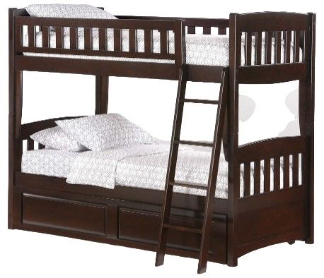 Night & Day Furniture™ Spices Bedroom Cinnamon Dark Chocolate Twin over Twin Bunk Bed-0