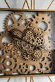 A & B Home Gold Large Square Moving Gear Clock-3