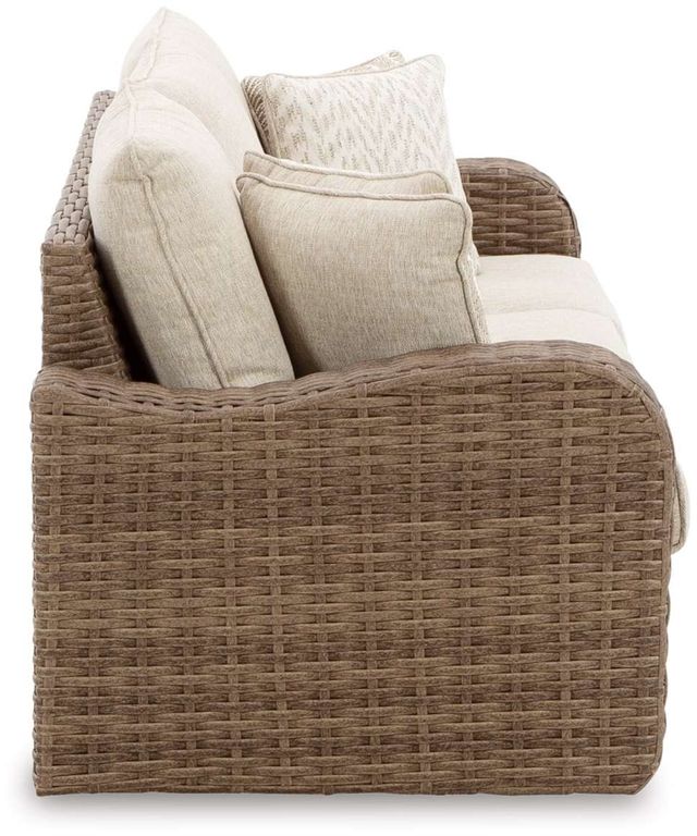 Signature Design by Ashley® Sandy Bloom Beige Outdoor Sofa with Cushion-2