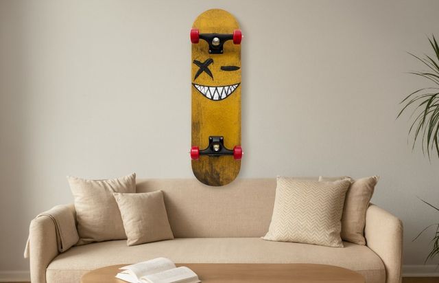 Classy Living Playful Skateboard Smile Wink Design Decko-Board Wall Art-1