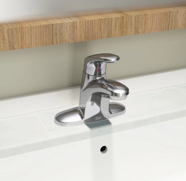 American Standard Colony® PRO Brushed Nickel 4" Centerset 2-Handle Bathroom Faucet with Drain-2