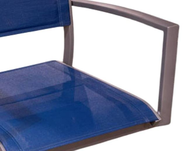 Signature Design by Ashley® Rocky Creek Blue-Gray Aluminum Outdoor Sling Swivel Chair-2