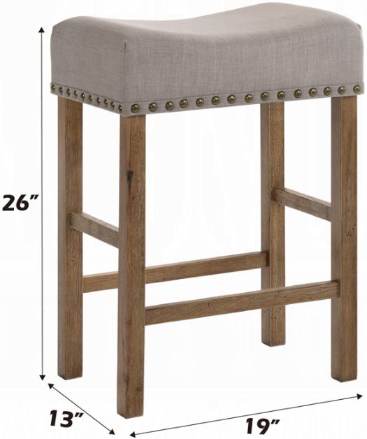ACME Furniture Martha II Tan/Weathered Oak Counter Stool-2