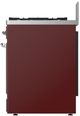 Ilve® Majestic III 30" Burgundy Pro Style Dual Fuel Natural Gas Range with 5 Black Brass Burners and Chrome Trim-3