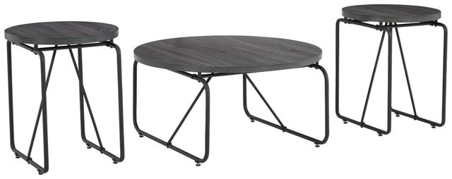 Signature Design by Ashley® Garvine 3-Piece Charcoal Gray Occasional Table Set-0
