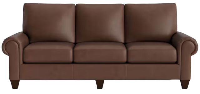 Bassett® Furniture Customizable Benchmade Premier Leather Large Panel Arm Sofa-1