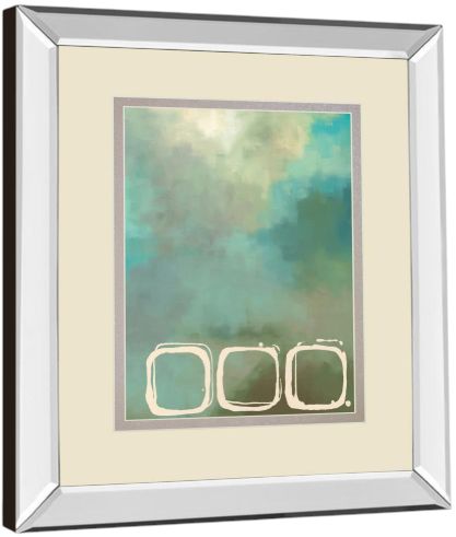 Classy Living Laurie Maitland Retro In Aqua And Khaki Il Mirror Framed Wall Art-3