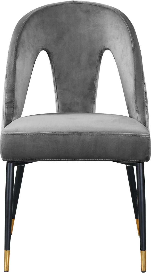Meridian Furniture Akoya Gray Velvet Dining Chair-1
