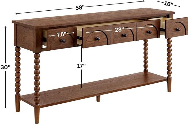 Martin Svensson Turned Wood Cocoa Brown Sofa Table-2