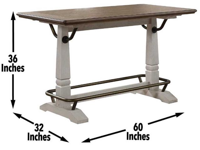 Steve Silver Co. Pendleton Honey Oak Gathering Table with Ivory Base-2