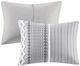 Olliix by INK+IVY Gray Full/Queen Imani Cotton Duvet Cover Mini Set-3