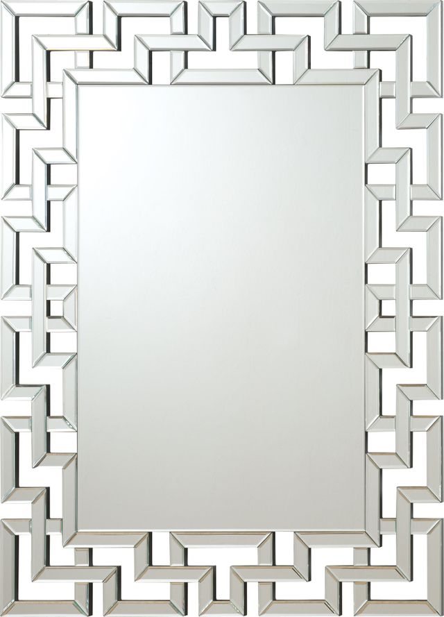 Coaster® Forman Silver Interlocking Greek Frameless Wall Mirror