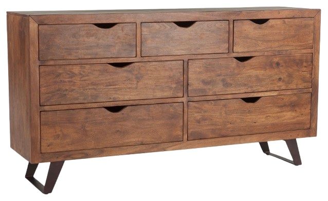 Home Trends & Design London Loft Antique Zinc/Walnut Dresser-0