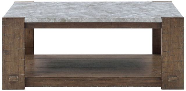 Steve Silver Co. Libby Gray Coffee Table with Dusty Caramel Base-2