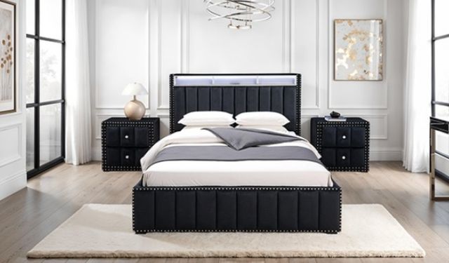 Furniture of America® Farese Black Nightstand-0
