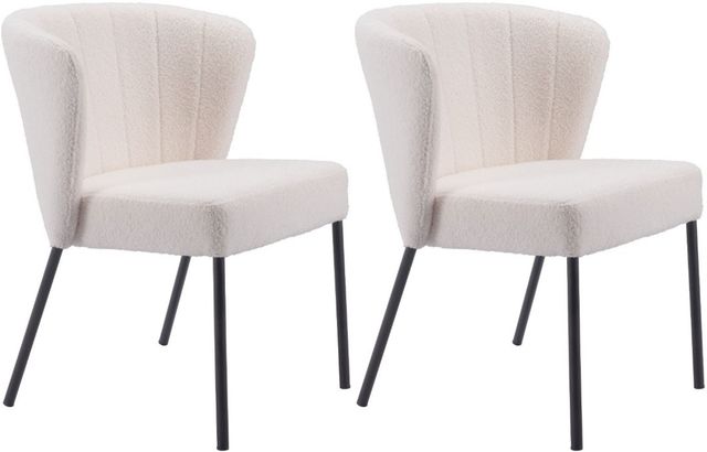 Zuo® Modern Aimee 2-Piece Black/Cream Dining Side Chair Set-0