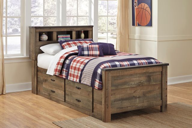 Signature Design by Ashley® Trinell Rustic Brown Twin Bookcase Headboard-4