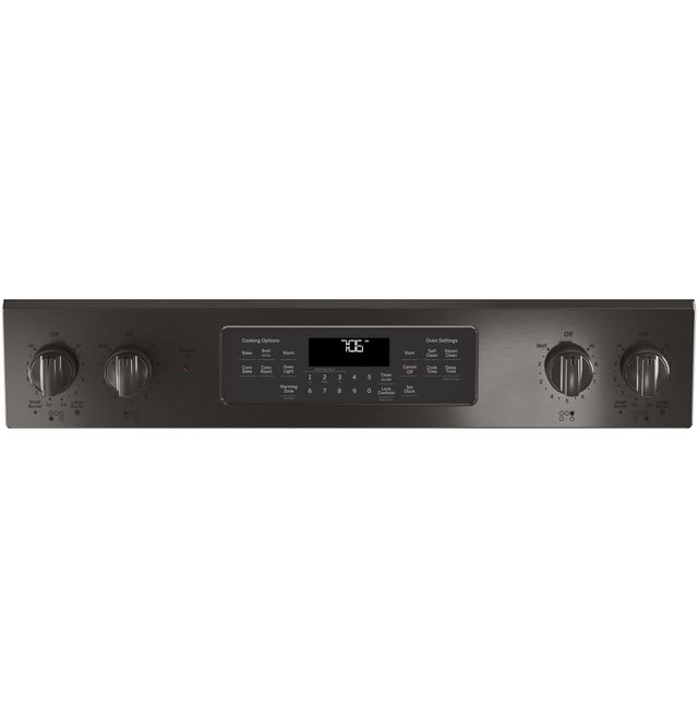 GE® 30" Slide In Electric Convection Range-Black Stainless-3