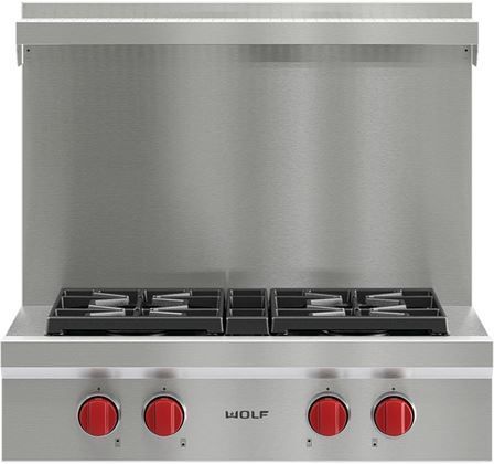 Wolf® 30" Stainless Steel Sealed Burner Rangetop Riser with Shelf-1