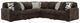 Signature Design by Ashley® Midnight-Madness 5-Piece Chocolate Curved Sectional-0