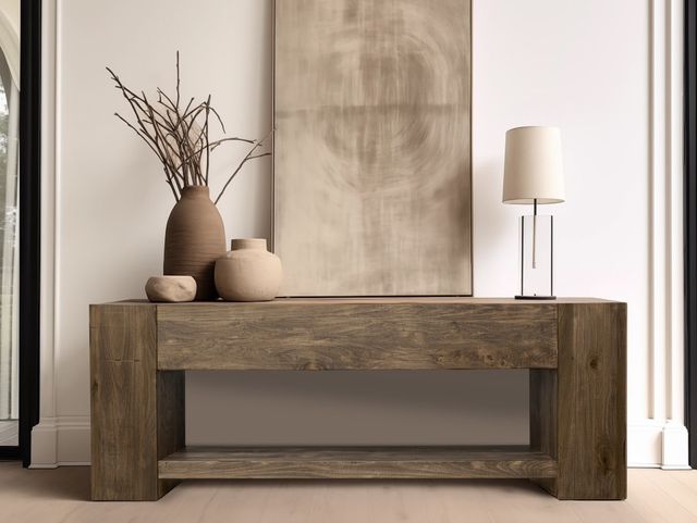 International Furniture Direct Latola Brown Console-1