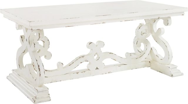 Powell® Stardust Distressed White Coffee Table-0