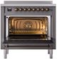 Ilve® Nostalgie II Series 36" Matte Graphite Pro Style Induction Range-1