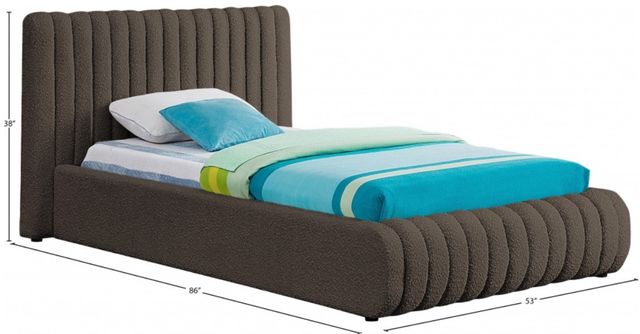 Meridian Furniture Nash Brown Twin Upholstered Panel Bed-3