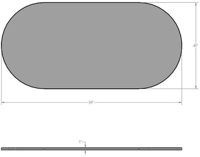 Amisco Customizable Amelia 84" Racetrack Dining Table with 1" Thermo Fused Laminate Top-1
