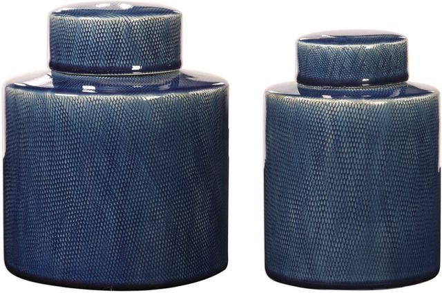 Uttermost® Saniya 2-Piece Sapphire Blue Container Set-2