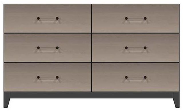 Country View Woodworking Customizable American Modern 56" Solid 6-Drawer Wood Legs Dresser-0