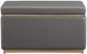 Linon Sunny Gray Faux Leather Rectangle Ottoman-2