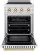 ZLINE Autograph Edition Paramount 24" Stainless Steel Pro Style Induction Range with White Matte Door and Polished Gold Accents-1