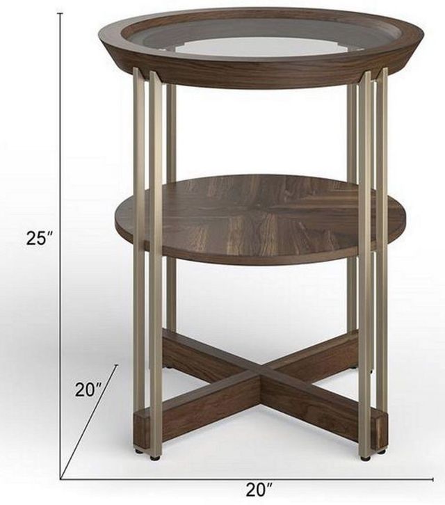 Magnussen Home® Elora Glass Top Round Walnut End Table-1
