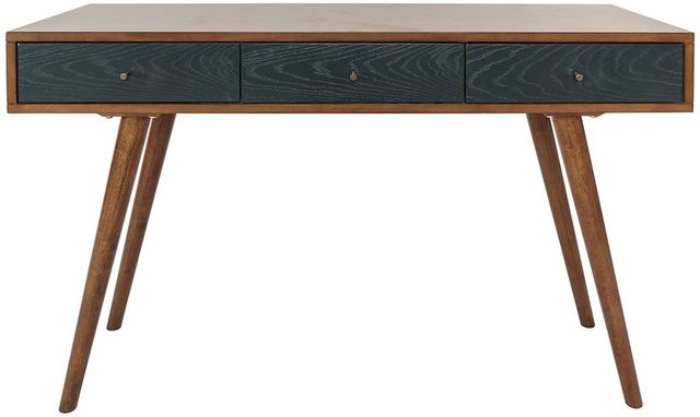 Olliix by Madison Park Pecan/Blue Rigby Writing Desk-0