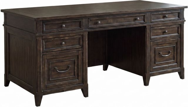 Liberty Furniture Paradise Valley 5-Piece Saddle Brown Executive Set-1