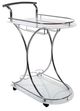 Coaster® Elfman Chrome/White 2-Shelf Serving Cart-1