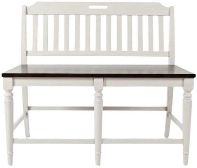 Jofran Inc. Orchard Park Brown/Light Gray Slatback Counter Bench-2
