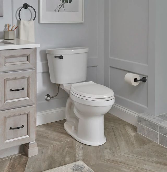 American Standard Champion White Champion® PRO Two-Piece Chair Height Elongated Toilet with Matte Black Trip Lever Less Seat 1.28 gpf/4.8 Lpf -3