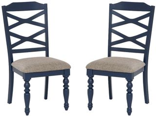 Powell® Trimble 2-Piece Beige/Navy Blue Dining Side Chair Set