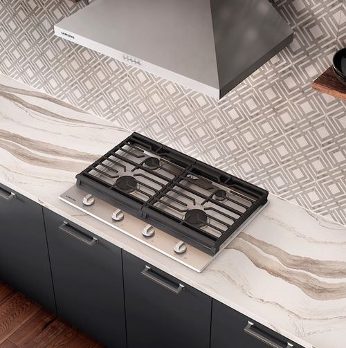 Samsung 30" Stainless Steel Gas Cooktop with Cast Iron Grates-4
